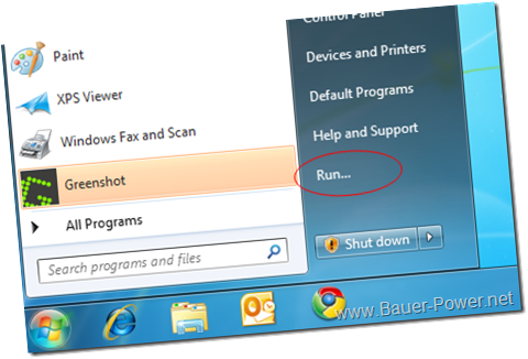 Add “Run” To Windows 7 ~ Bauer-Power Media